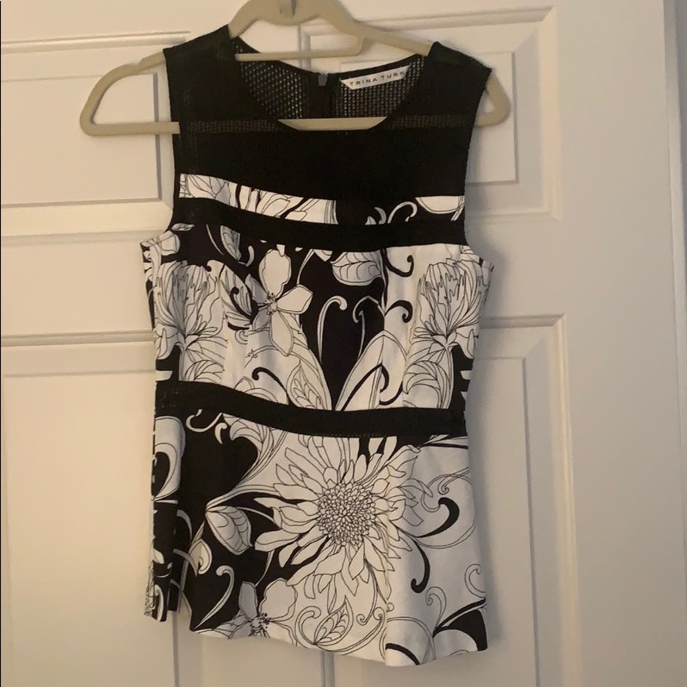 Trina Turk Black and White Blouse